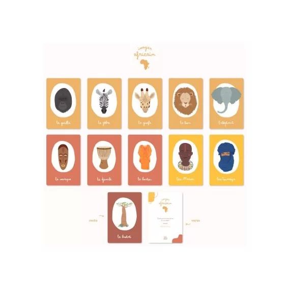 Imagier africain et pochon (20 cartes)