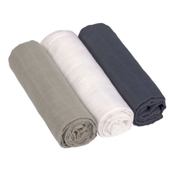 Lot De 3 Langes En Mousseline Multicolore