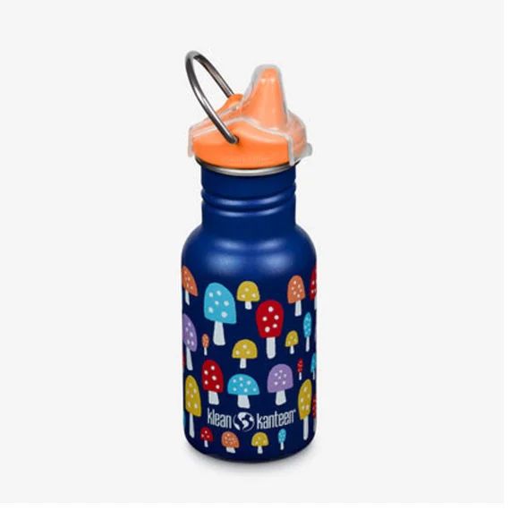 Gourde Inox 355 Ml Bouchon Sippy Mushrooms Bleu