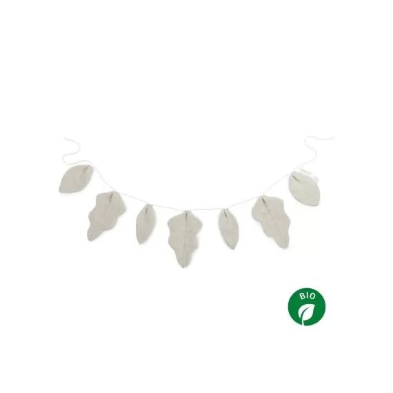 Guirlande de feuilles Lin français greige (128 cm)