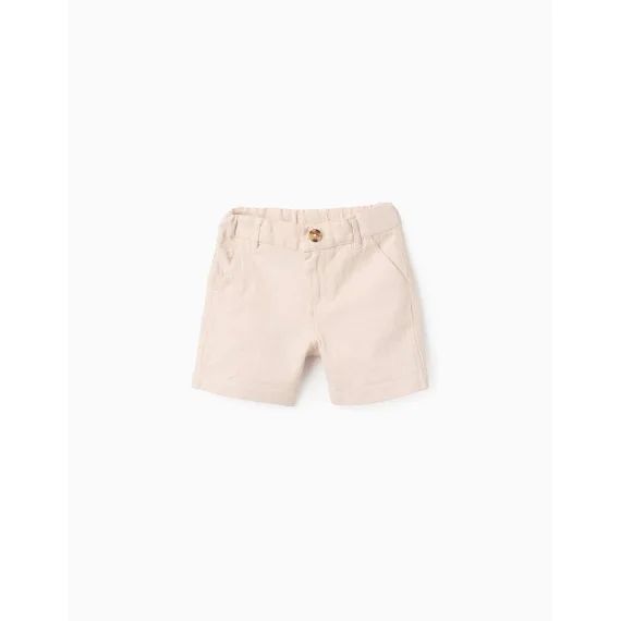 Short En Coton Slub Beige Clair