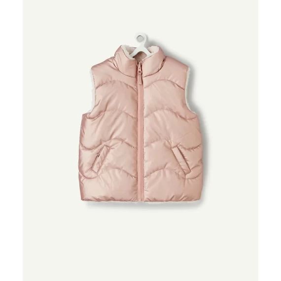 Doudoune réversible bébé fille rose et sherpa –  – Soldes