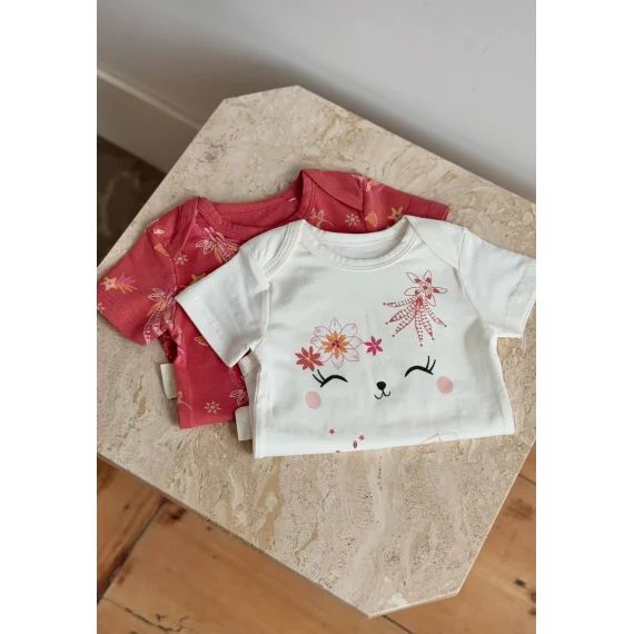 Lot De 2 Bodies Bébé Manches Courtes Fiesta Terracotta