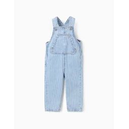 Salopette En Jean Rayé Bleu Clair