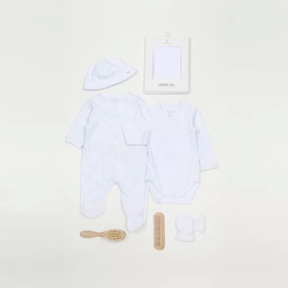 Ensemble naissance 4 pièces Garçon Blanc