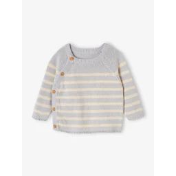 Pull marinière bébé en coton bleu ciel