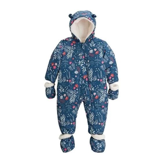 Combi Pilote Avec Moufles Et Pieds Amovibles Lina Bleu