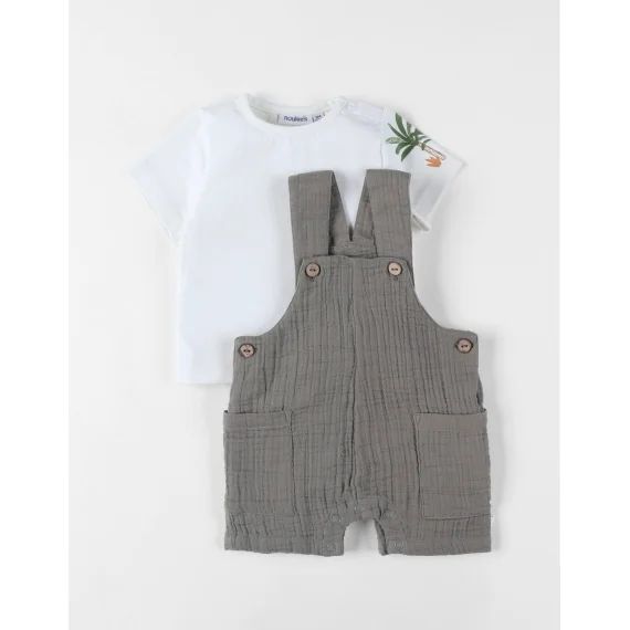 Set Salopette Avec T-shirt Coton Vert