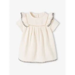 Robe en gaze de coton naissance écru