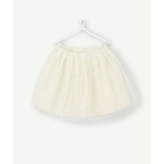 Jupe bébé fille écrue avec broderies et tulle –  – Soldes