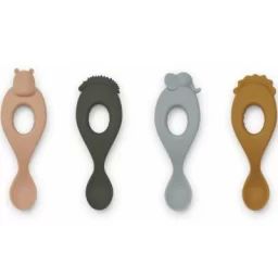 Lot de 4 cuillères en silicone Liva Safari rose multi mix