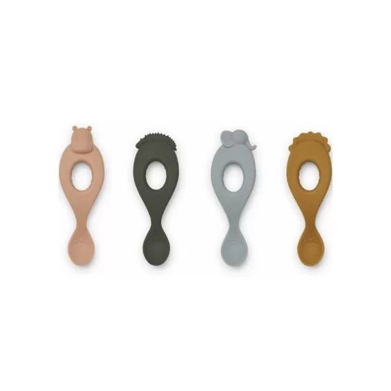 Lot de 4 cuillères en silicone Liva Safari rose multi mix