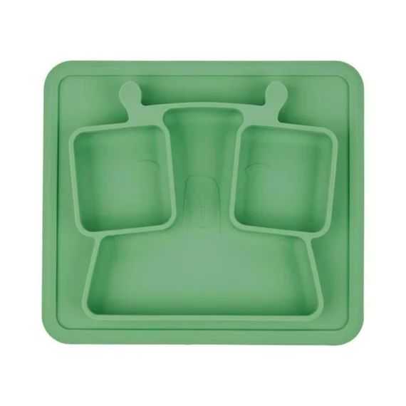 Badabulle Assiette à compartiments antidérapante, 4m+ vert