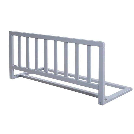 Barrière De Lit En Bois – Protection Anti-chute Sûre Pour Bébés Et Enfants Gris
