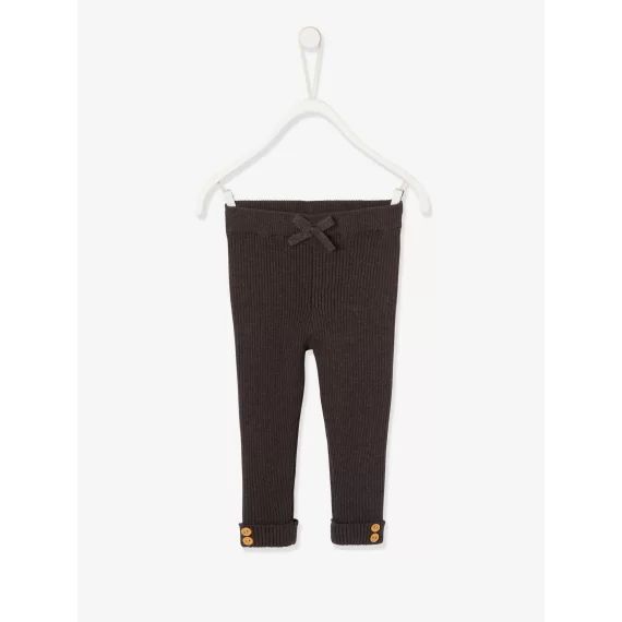 Legging en tricot bébé gris foncé chiné