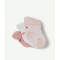 Le lot de 3 paires de chaussettes roses anti-dérapantes