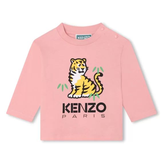 T-shirt en coton imprimé UNISEXE Rose