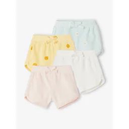 Lot de 4 shorts en éponge naissance rose pâle