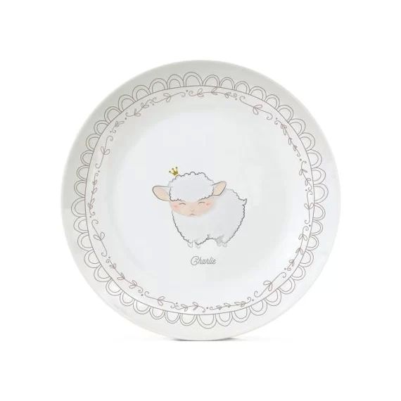 Assiette en porcelaine Mouton (personnalisable)