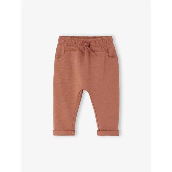 Pantalon molleton bébé garçon uni tomette