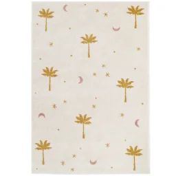 Tapis rectangulaire Little Palm palmier Miel (120 x 170 cm)