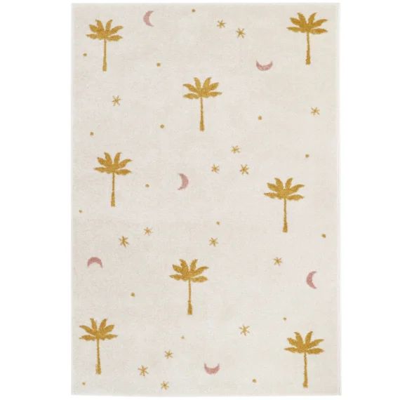 Tapis rectangulaire Little Palm palmier Miel (120 x 170 cm)