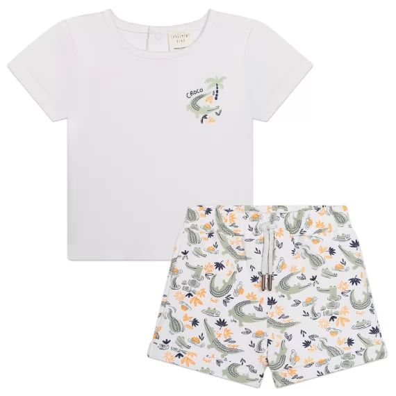 Ensemble short et T-shirt Garçon Blanc