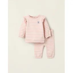Ensemble Sweat + Jogpant À Rayures Rose Clair