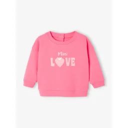 Sweat-shirt bébé pressionné dos rose