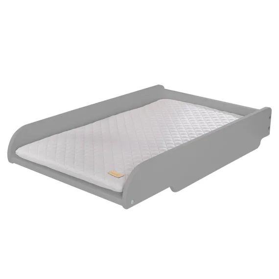 Plan À Langer Pour Lit Bébé + Matelas À Langer Déperlant Roba Style Gris Taupe / Gris Argenté