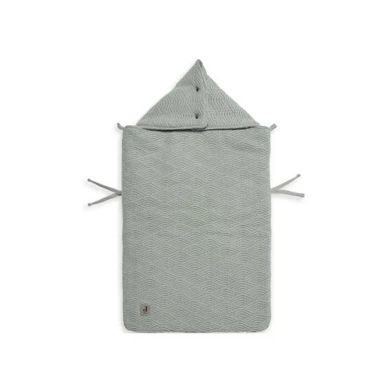 Nid d&rsquo;ange passe sangle en tricot River knit vert cendre (78 cm)
