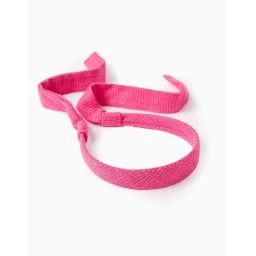 Bandeau En Tweed Avec Noeud Arrière Rose Foncé