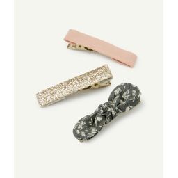 Lot de 3 barrettes verte rose et pailletée –  – Soldes