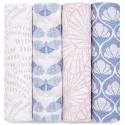 Lot de 4 maxi langes en coton Deco dream (120 x 120 cm)