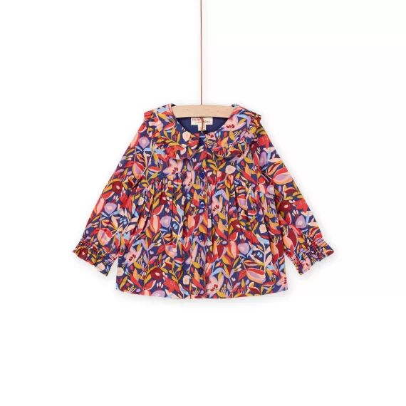 Chemise Indigo À Imprimé Fleuri – Bleu