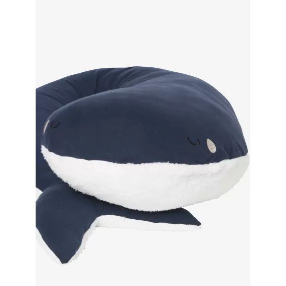 Coussin d&rsquo;allaitement Baleine bleu/ivoire