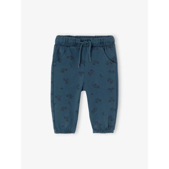 Pantalon imprimé en molleton bébé bleu océan