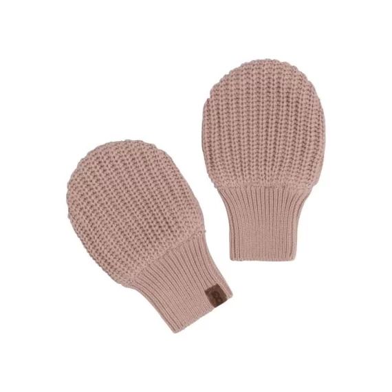 Moufles bébé en teddy coton bio Soul vieux rose (0-6 mois)
