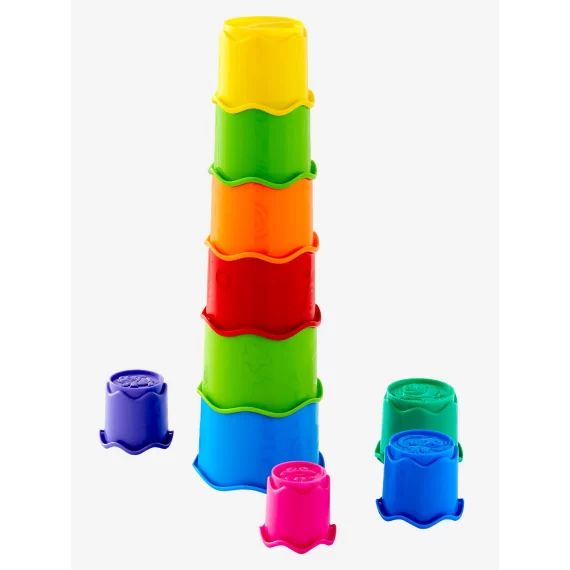 Gobelets de bain en plastique à empiler multicolore
