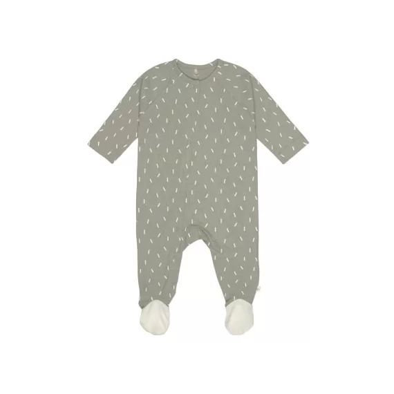 Pyjama léger en coton bio Cozy Colors Wear petits traits olive (0-2 mois)
