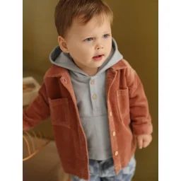 Surchemise bébé en velours seersucker tomette