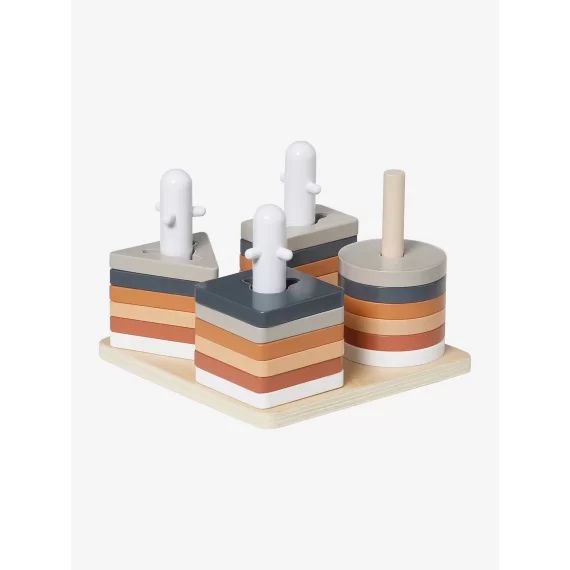 Jeu des formes à empiler en bois FSC® multicolore – petits jouets