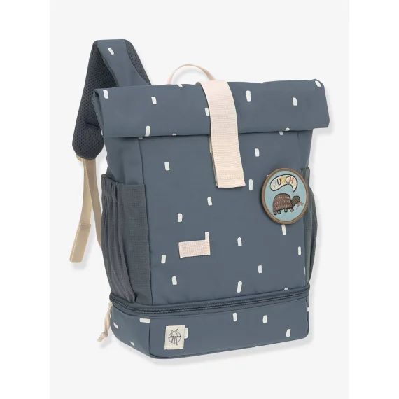 Mini sac à dos LÄSSIG Rolltop Happy Prints bleu nuit