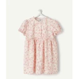 La robe rose imprimée en coton