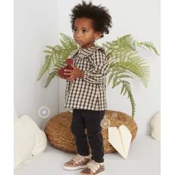Tregging en velours gris foncé bébé fille –  – Soldes