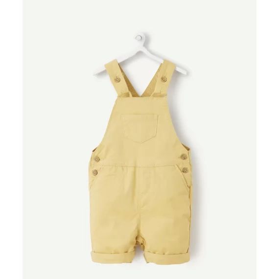 Salopette courte jaune bébé garçon avec poches –  – Soldes