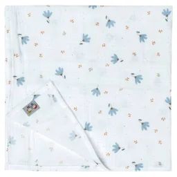 Lange En Gaze De Coton Bleuet Imprimé Floral