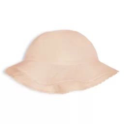 Chapeau en percale avec liens Fille Beige