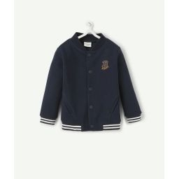 Gilet style teddy bébé garçon en fibres recyclées bleu marine –  – Soldes