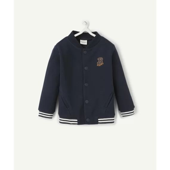 Gilet style teddy bébé garçon en fibres recyclées bleu marine –  – Soldes